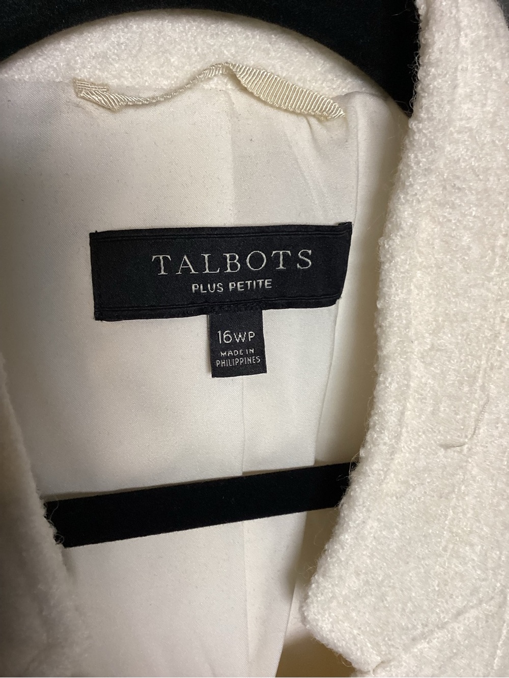 Talbots Cream Textured Two-Button wool blazer coat - Picture 3 of 5